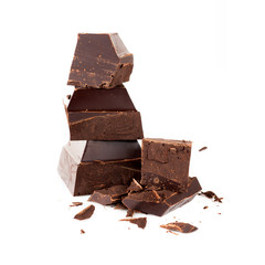 Dark chocolate isolated on white background
