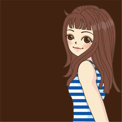 Fashion Girl in Cartoon Style Vector File EPS10