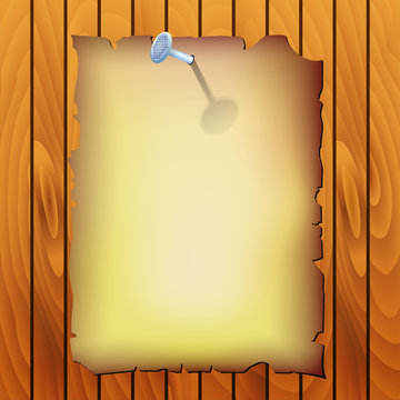 vector pergamen on wood texture