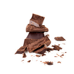 Chocolate on white background
