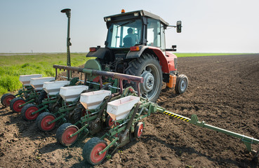 tractor and seeder
