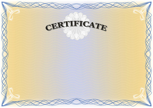 Certificate landscape format.