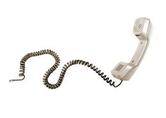 Vintage telephone receiver isolated