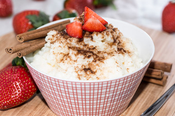 Portion of Rice Pudding with Cinnamon