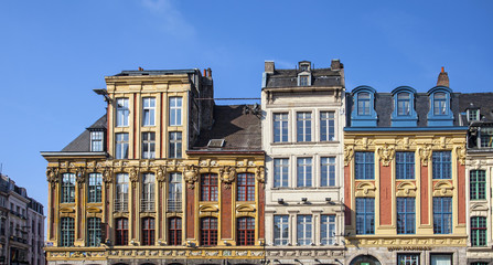 Façade dans les rues du Vieux-Lille - France