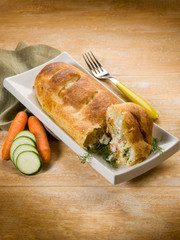 strudel with vegetables, vegetarian food