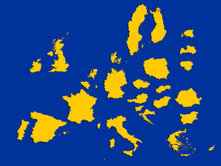 Fototapeta na wymiar Vector Set: EU Staaten mit Kroatien (EU States with Croatia)