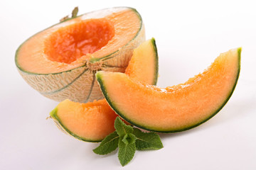 fresh melon on white