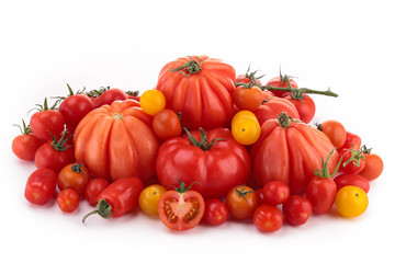 assortment of differents variety of tomatoes