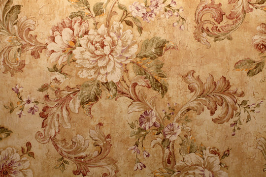 Vintage wallpaper with  floral pattern