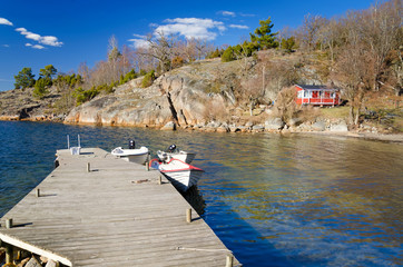 Swedish sea bay in April