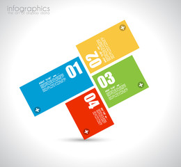 Infographic design template with paper tags.