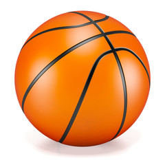 Basketball over a white background