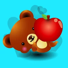 Türaufkleber Apfel-Teddybär © laias