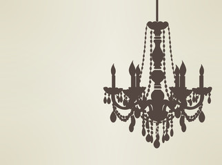 chandelier sillhouette EPS10 - obrazy, fototapety, plakaty