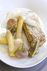 Poisson, turbot, cuisine, gastronomie, asperges, navets