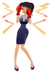 ガードする女子社員