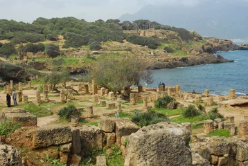 Fototapete Rund Römische Ruinen von Tipaza-Algerien © Jokari