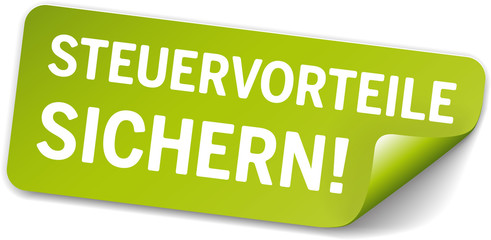 Sticker Grün Steuervorteile sichern