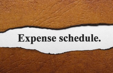 Expense schedule