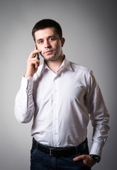 Businessman using smartphone