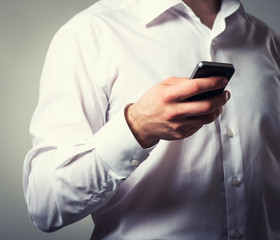 Businessman using smartphone