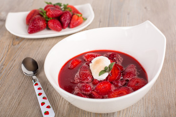 Strawberry and rhubarb soup