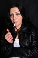 Fototapeta premium Smoking woman
