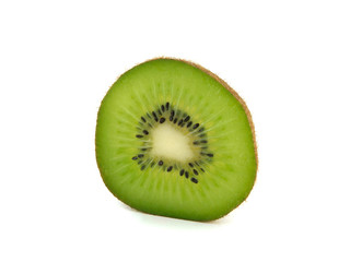 Naklejka na ściany i meble Isolated slice of kiwi. Fresh diet fruit.