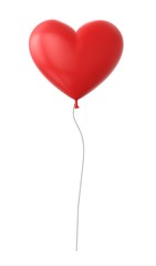 Plakat 3d red heart shapped balloon isolated on white background