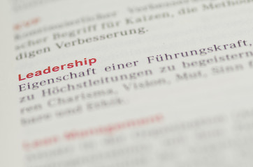 Leadership &Uuml;berschrift Definition in einem Buch