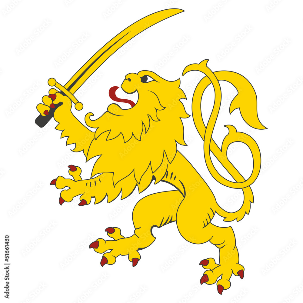 Sticker standing heraldic lion