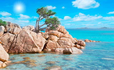 rocks and sun