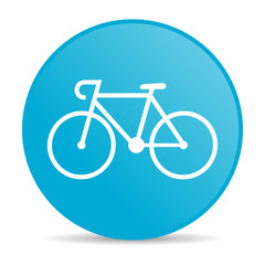 bicycle blue circle web glossy icon