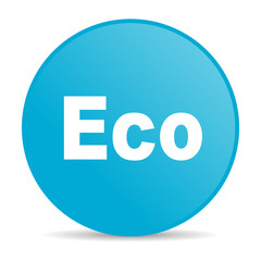 eco blue circle web glossy icon