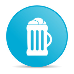 beer blue circle web glossy icon