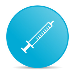 syringe blue circle web glossy icon