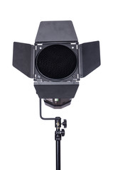 Studio light stand isolated on the white