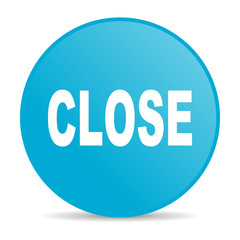 close blue circle web glossy icon