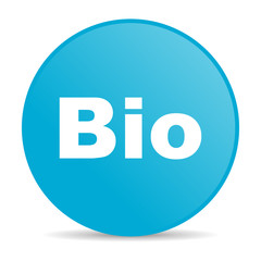 bio blue circle web glossy icon