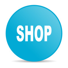shop blue circle web glossy icon