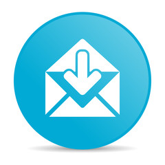 mail blue circle web glossy icon