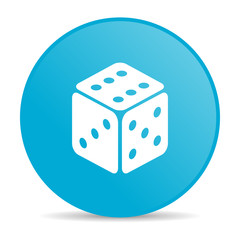 dice blue circle web glossy icon