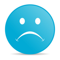 cry blue circle web glossy icon