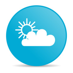weather forecast blue circle web glossy icon