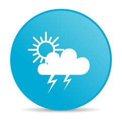 weather forecast blue circle web glossy icon