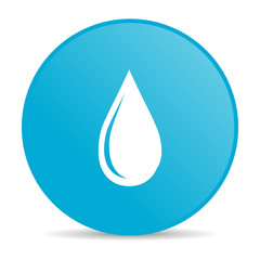 water drop blue circle web glossy icon