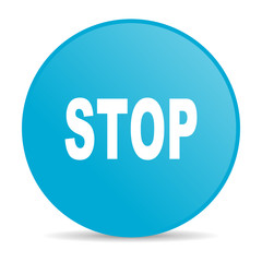 stop blue circle web glossy icon