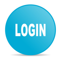 login blue circle web glossy icon