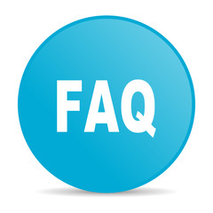 faq blue circle web glossy icon